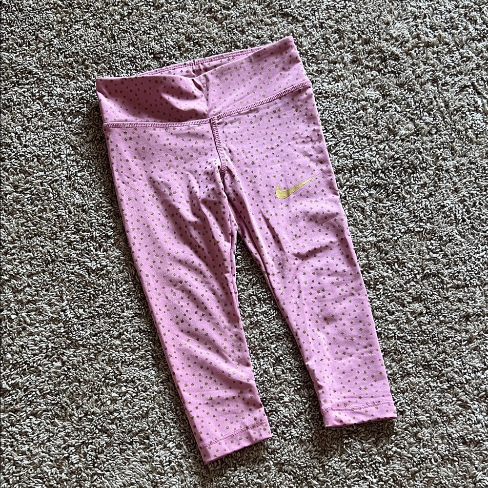 Nike Toddler Girl Pink Leggings with Gold Stars Size 4